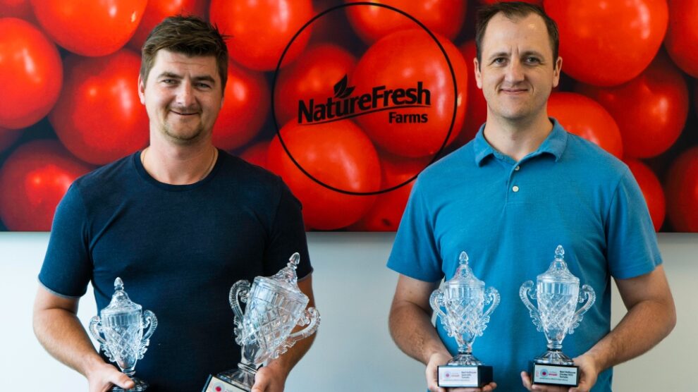 Nature Fresh Farms displays some of their awards. (Courtesy Nature Fresh Farms)